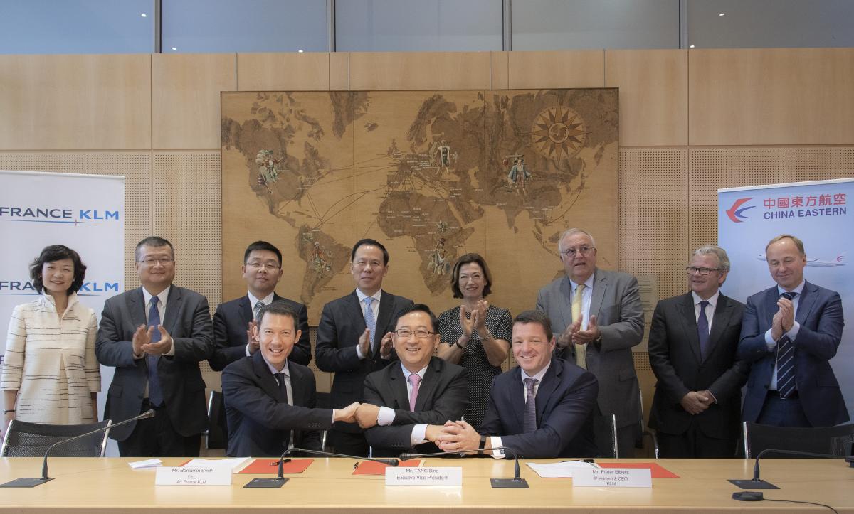 中国东方航空董事长刘绍勇,副总经理唐兵,法航荷航集团董事长兼法航